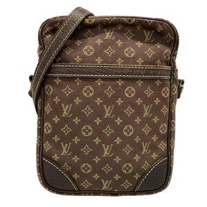 LOUIS VUITTON Danube Ebene Monogram Mini Lin Shoulder Bag 454-072425